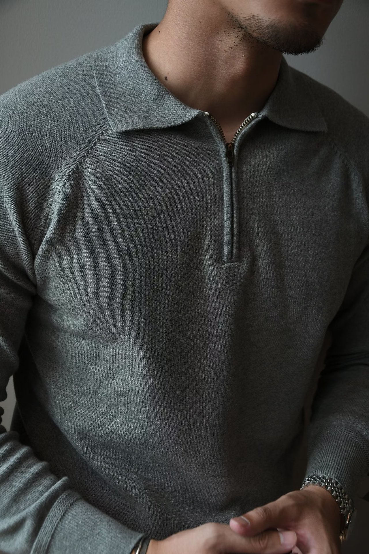 Men's Half Zipper Polo Shirt