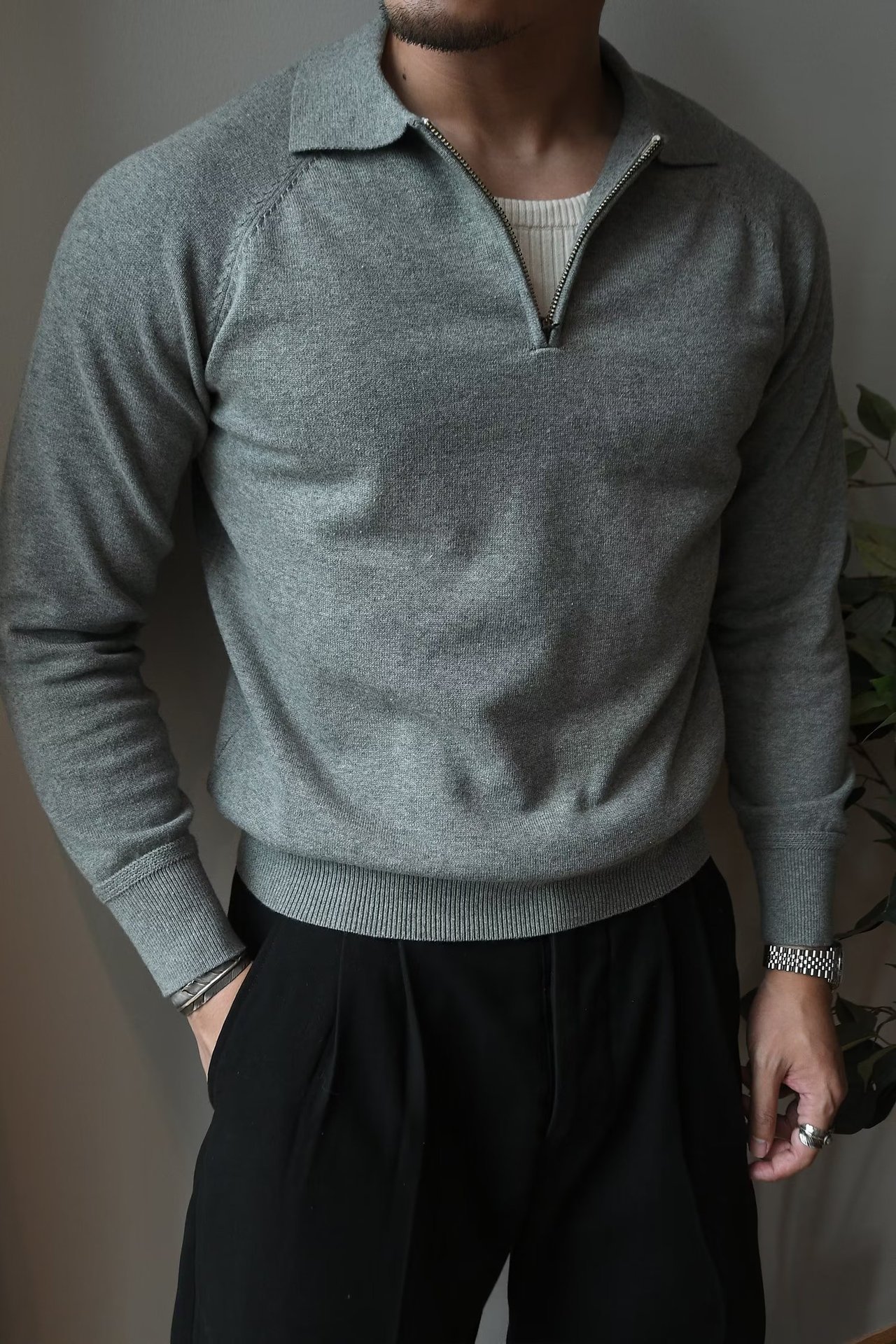 Men's Half Zipper Polo Shirt