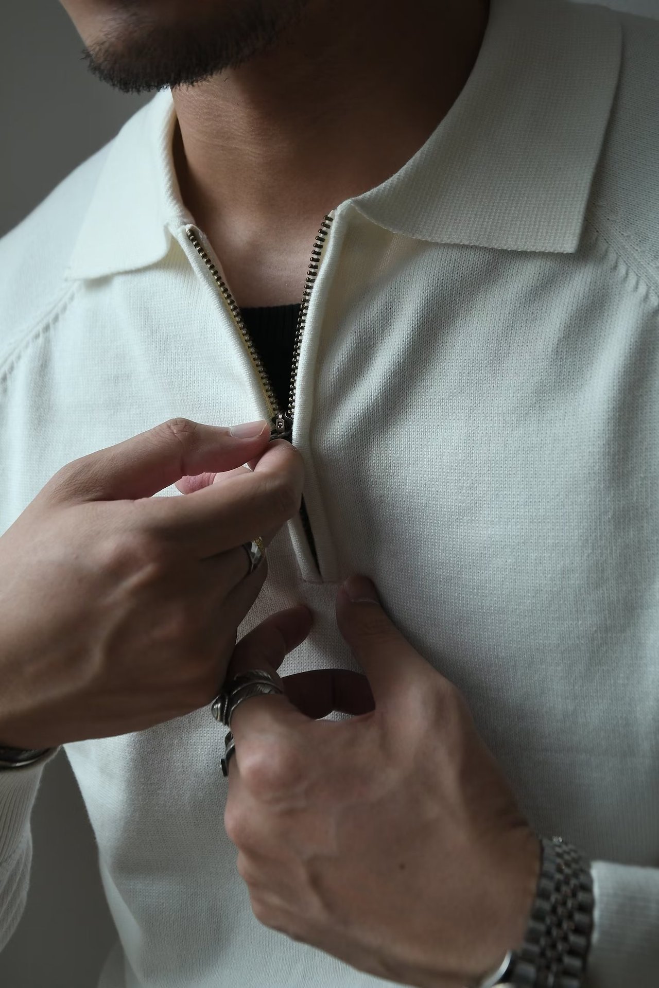 Men's Half Zipper Polo Shirt