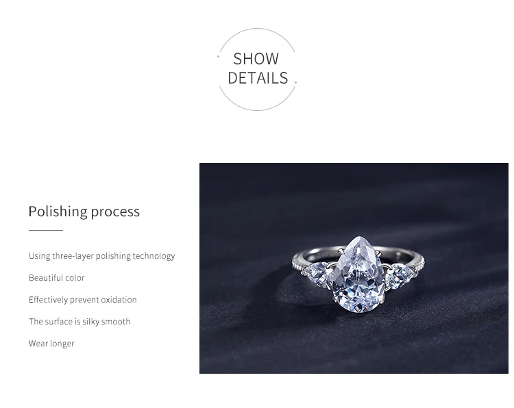 Drop-shaped Diamond Ring 9
