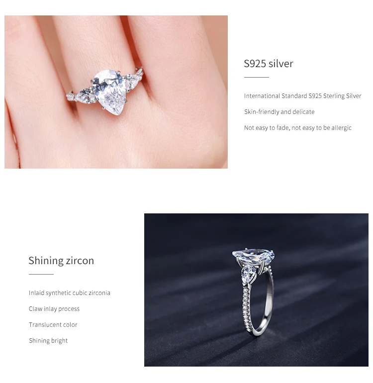 Drop-shaped Diamond Ring 10