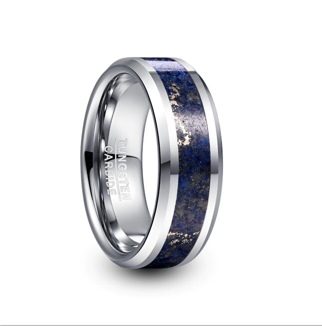 Lapis Lazuli Men's Tungsten Steel Ring 4