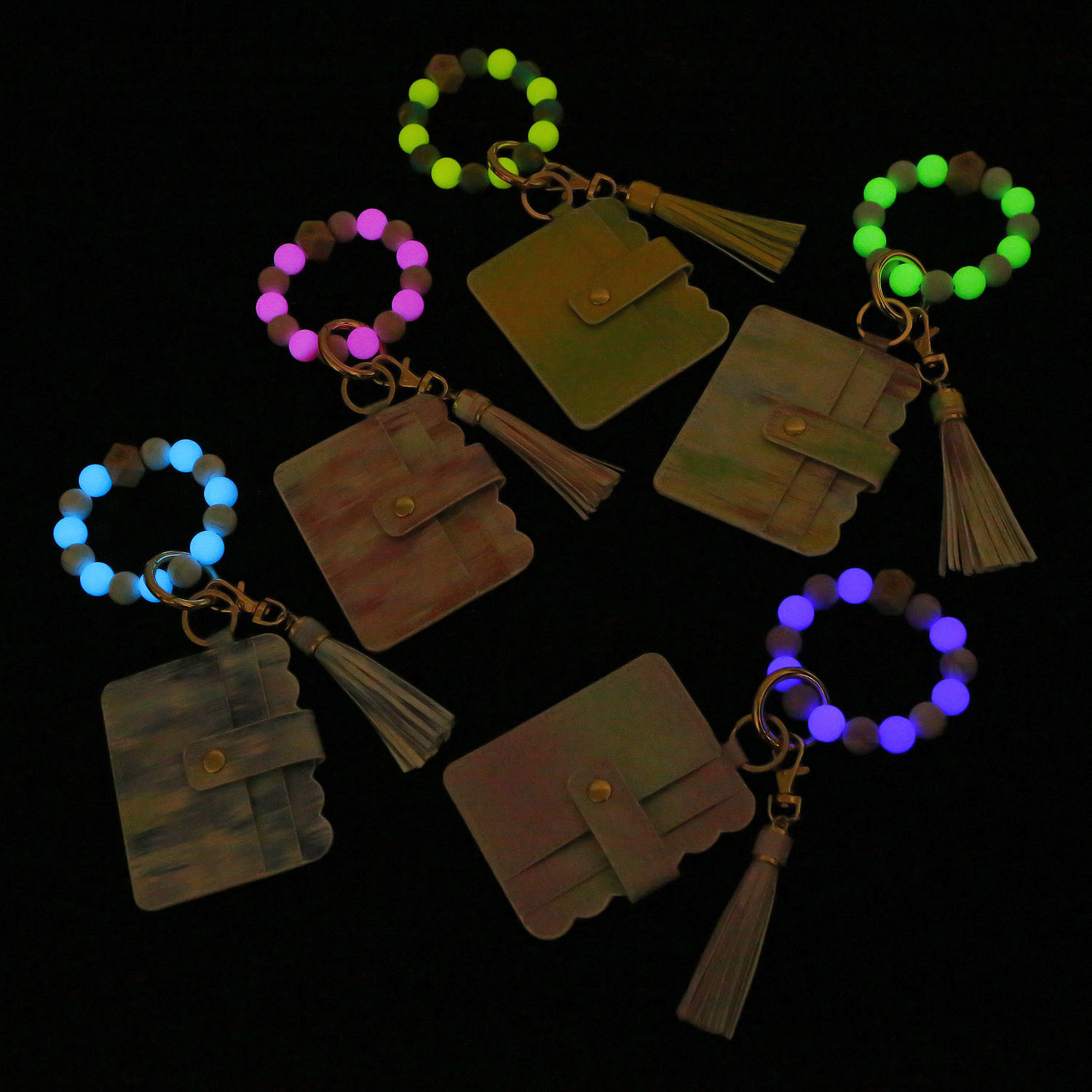 Beaded Leather Card Bag 1