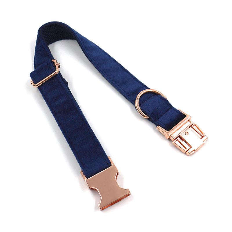 Navy Blue Velvet Collar