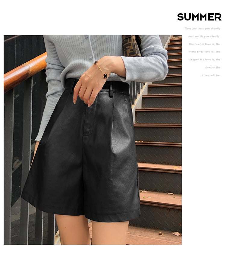 Wide-legged High-waist PU Leather Pants 9