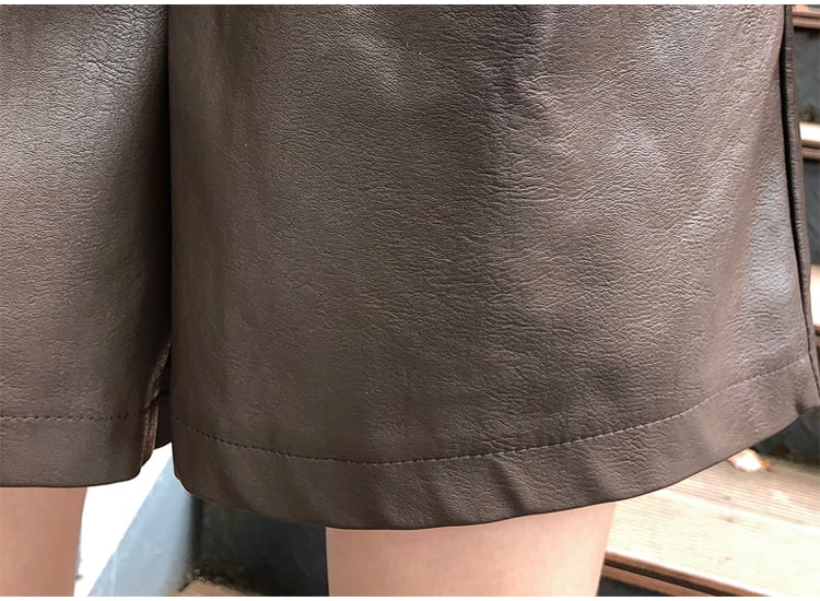 Wide-legged High-waist PU Leather Pants 14