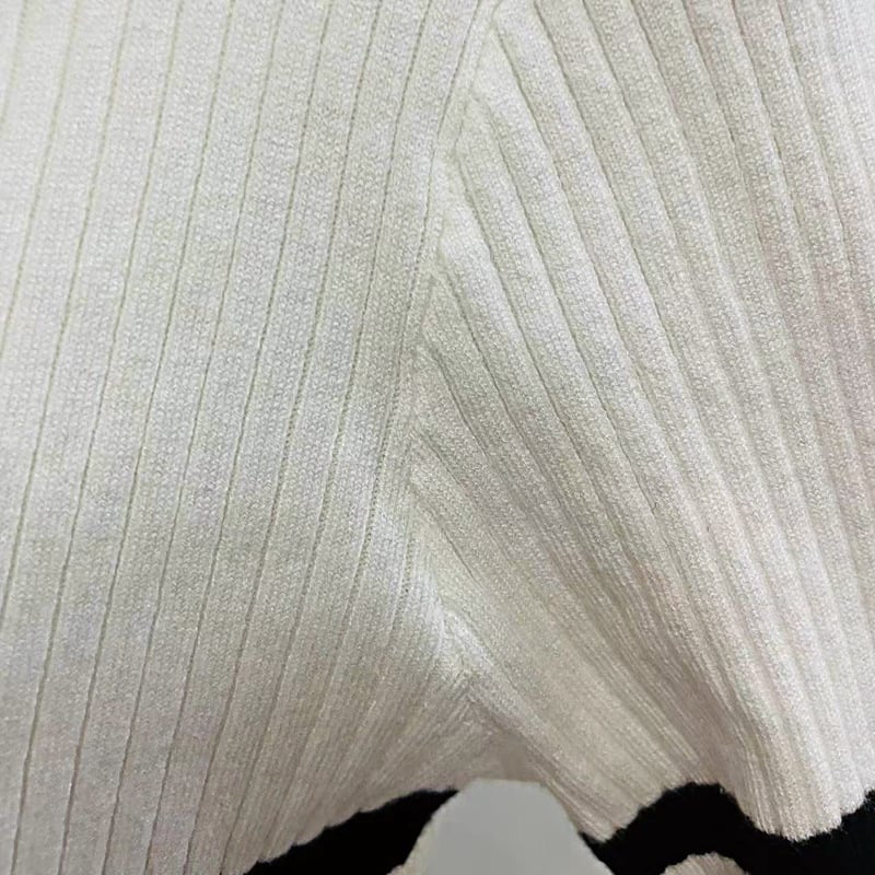Slim-fit Woolen Skirt Striped Dress Image 6