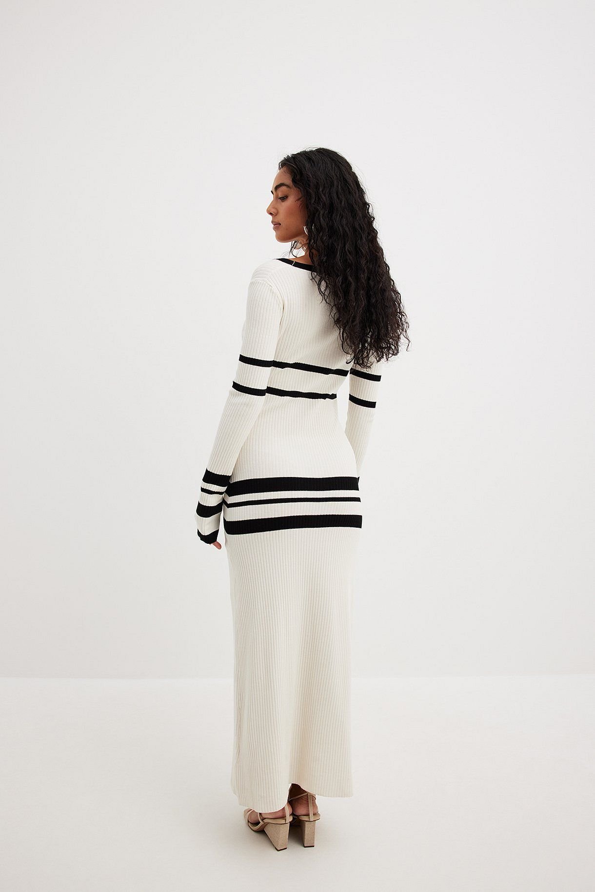 Slim-fit Woolen Skirt Striped Dress Image 5