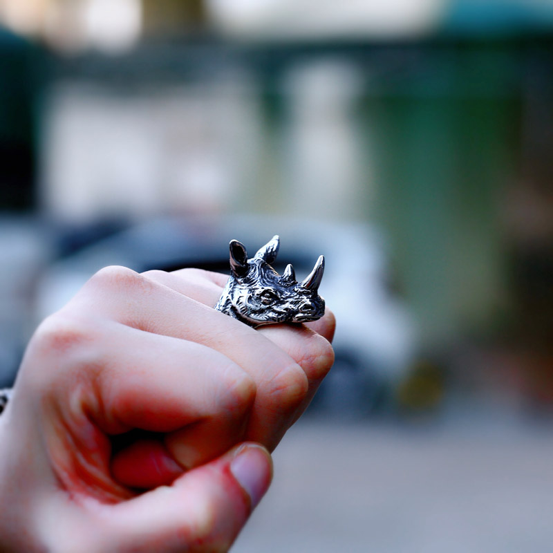 Rhinoceros Head Ring Image 1