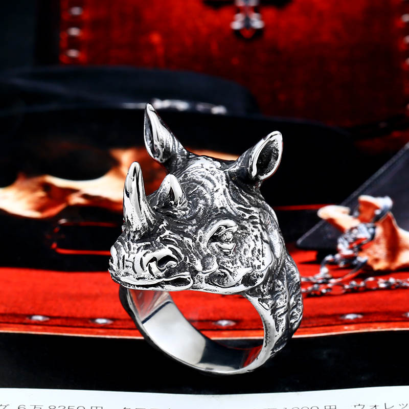 Rhinoceros Head Ring Image 5