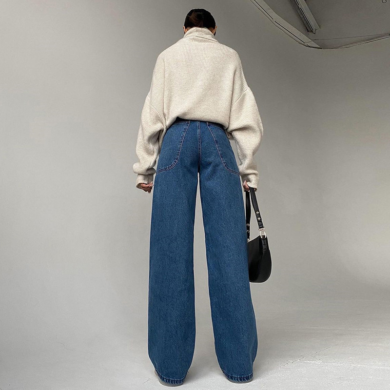 High Waist Wide Leg Casual Pants with Patch Pockets