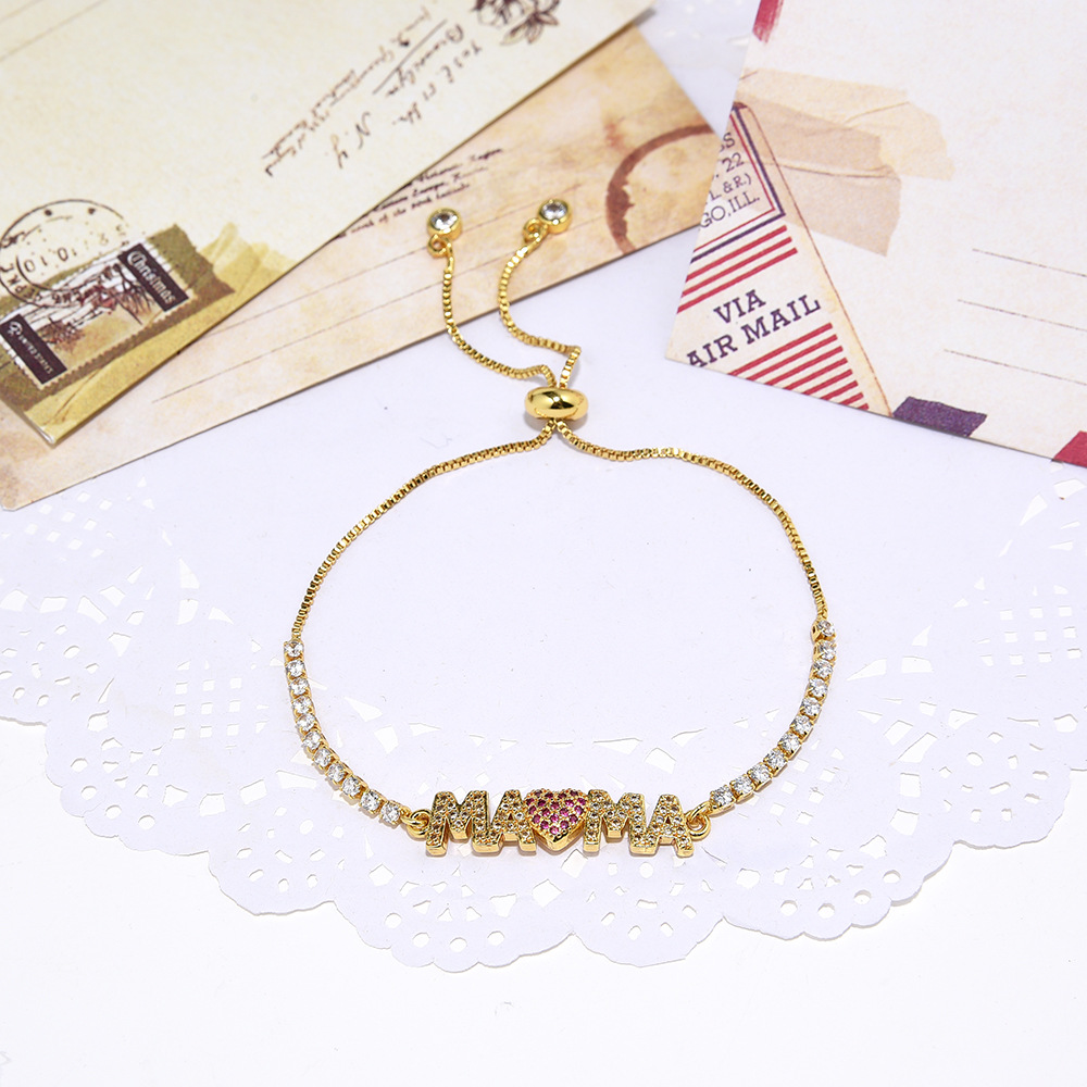 Close-up of Zirconium Heart Bracelet