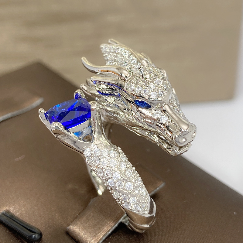 Full Diamond Tyrannosaurus Rex Ring - Red