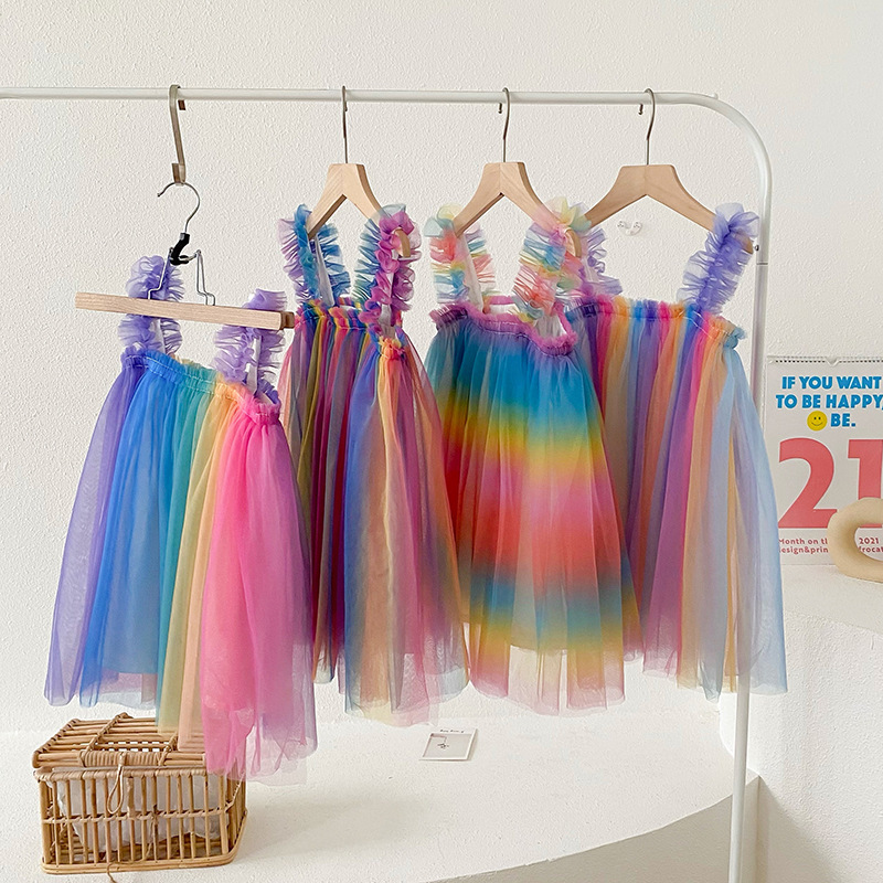 Gradient Mesh Girls' Dress
