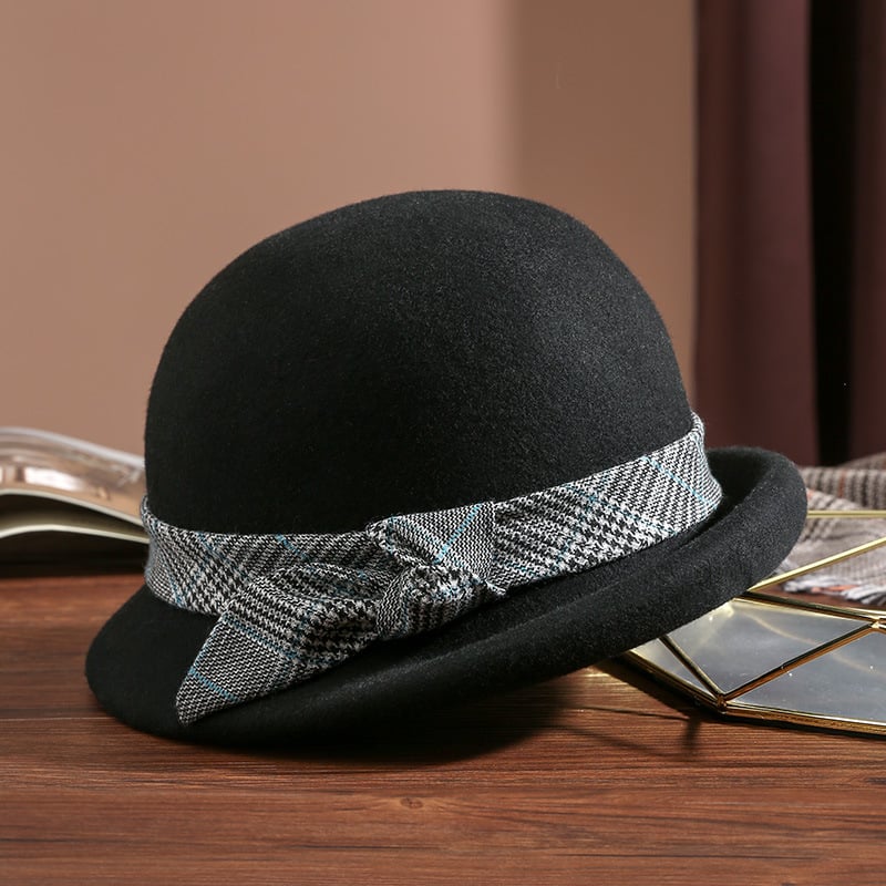 Elegant Retro Bucket Hat Black