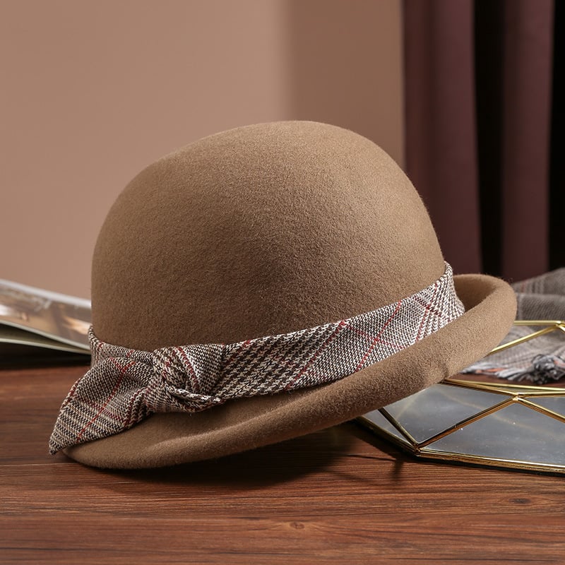 Elegant Retro Bucket Hat Camel
