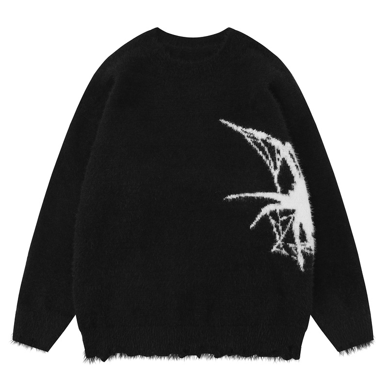 American Retro Spider Sweater - Apricot