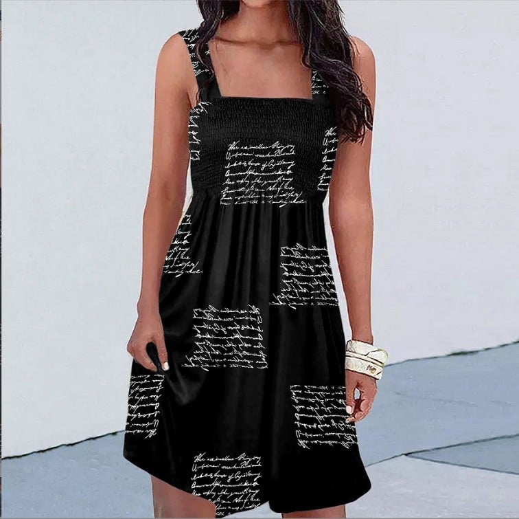 Fashion Printing Sexy Suspenders Dress Variation 1