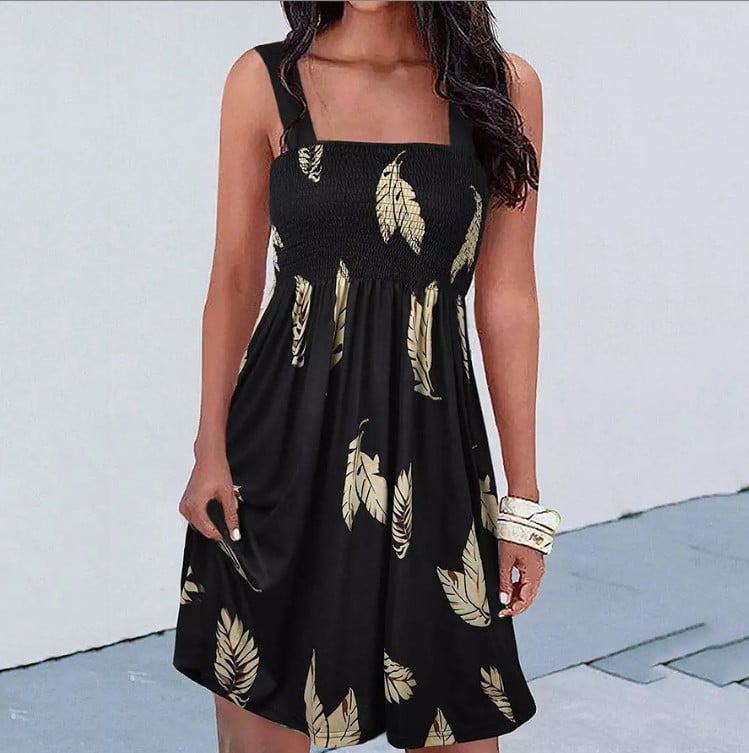 Fashion Printing Sexy Suspenders Dress Variation 4