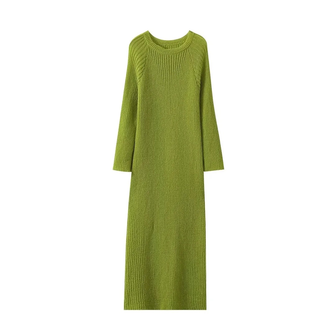 Women's Round Neck Long Sleeve Dress 5