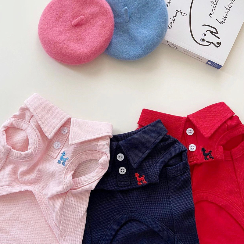 Dog Clothing Summer Polo Shirt - Close Up
