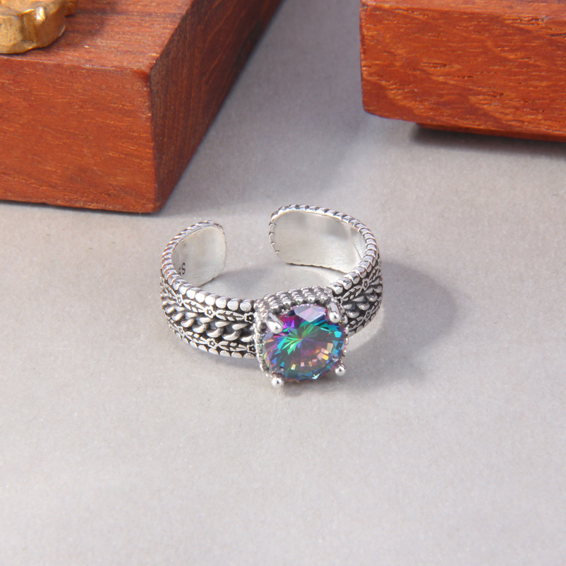 Colorful Zircon Ring Image 4