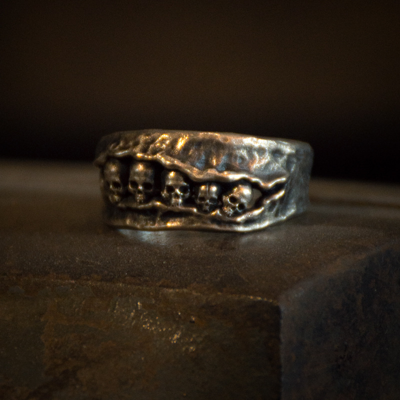 Five-headed Abalone Skull Ring Image 2