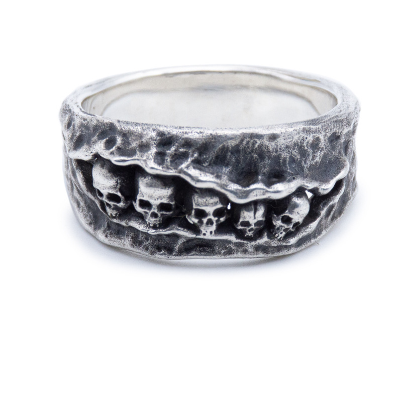 Five-headed Abalone Skull Ring Image 1