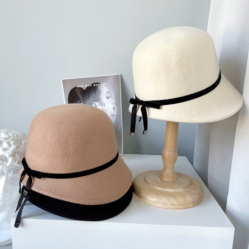 Wool Felt Hat with Bow
