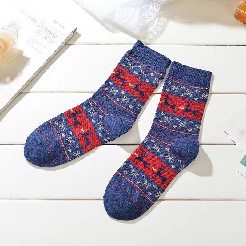 Christmas Elk Angora Wool Mid-calf Socks - All Colors