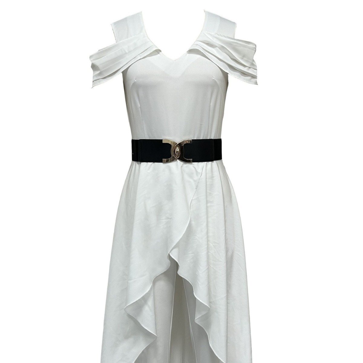 Off-the-shoulder Slim-fit Irregular Hem Jumpsuit Image 6