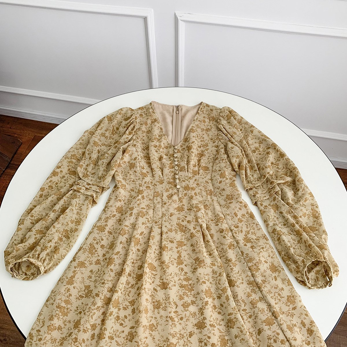 Yellow Floral Dress Image 12