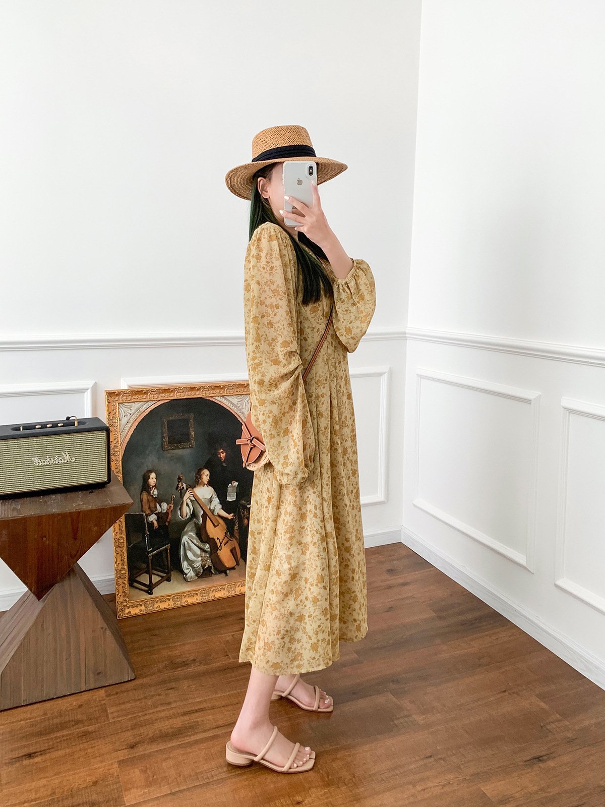 Yellow Floral Dress Image 5