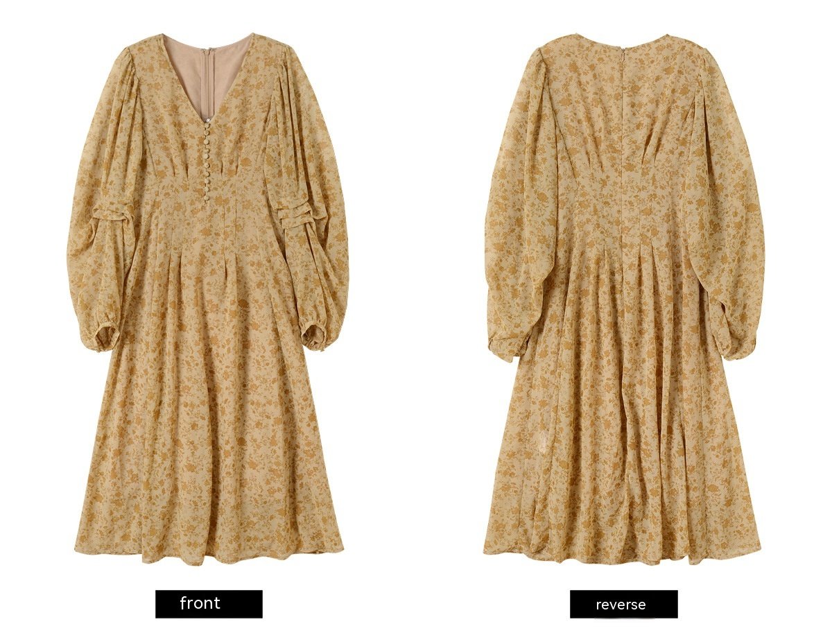 Yellow Floral Dress Image 3