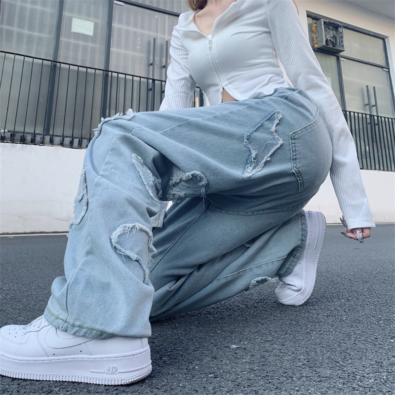 American Style Street Loose Mopping Straight Jeans