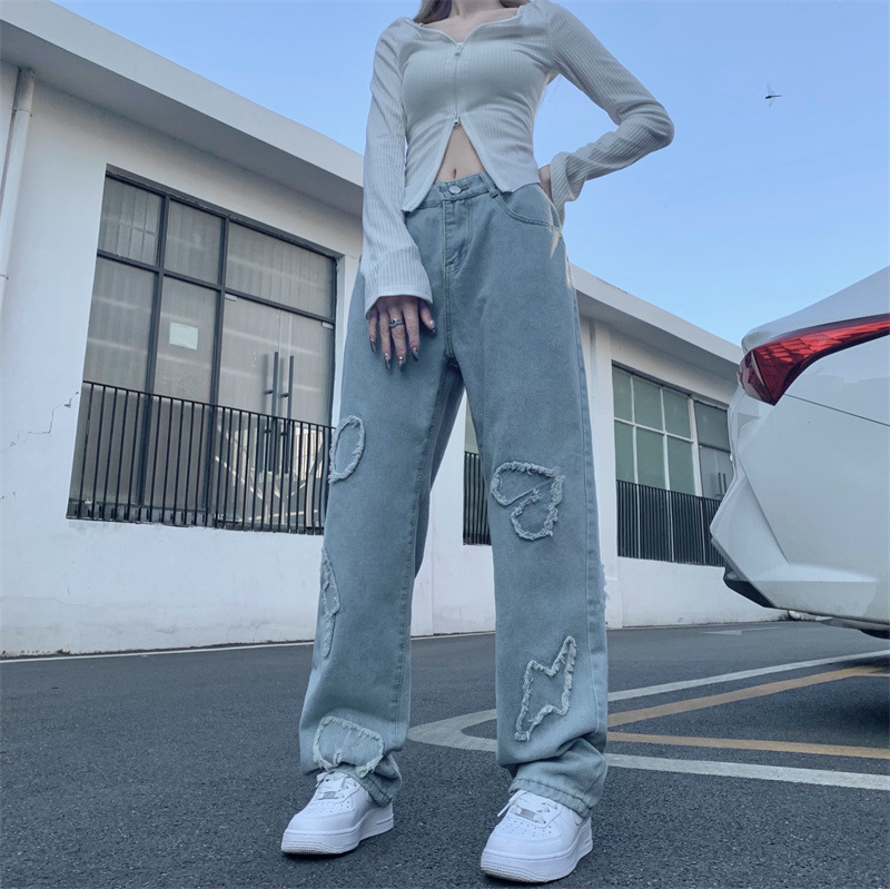 American Style Street Loose Mopping Straight Jeans