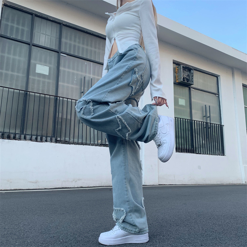 American Style Street Loose Mopping Straight Jeans