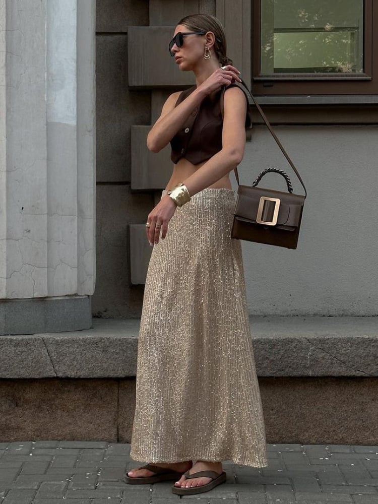Gold Sequined Skirt 3