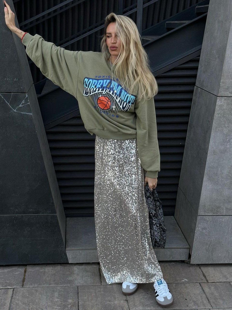 Silver Sequined Skirt 1