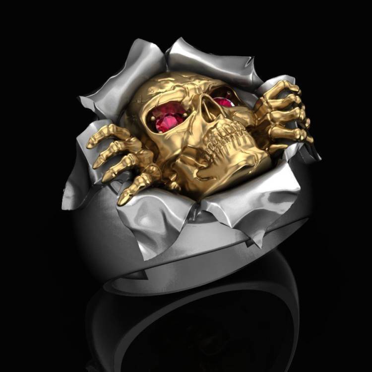 Ghost Head Ring Image 2