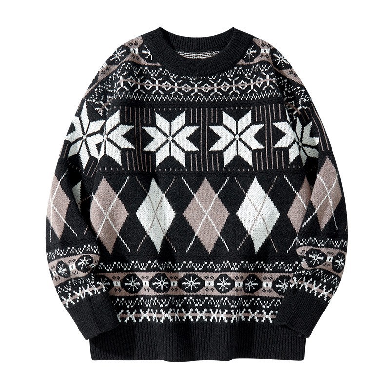 Men's Snowflake Pullover Black