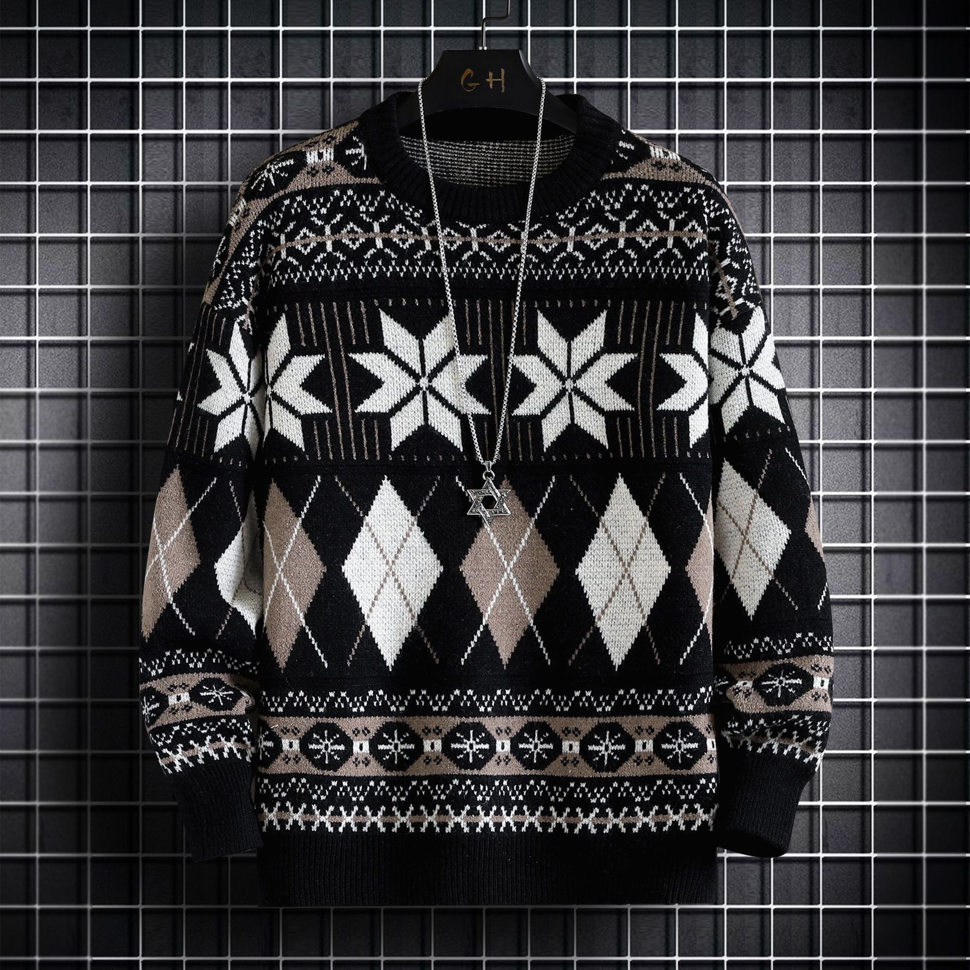 Men's Snowflake Pullover Back View