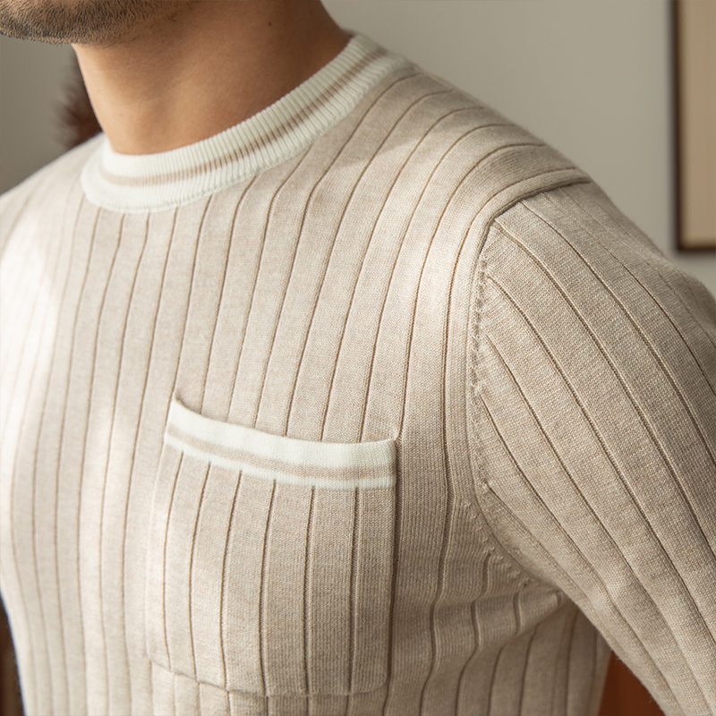Men's Knitted Sweater - Model Wearing