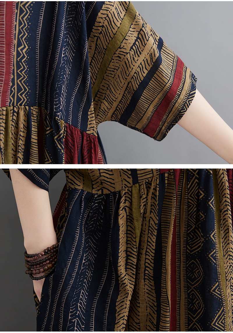 Dress in Coffee Stripes