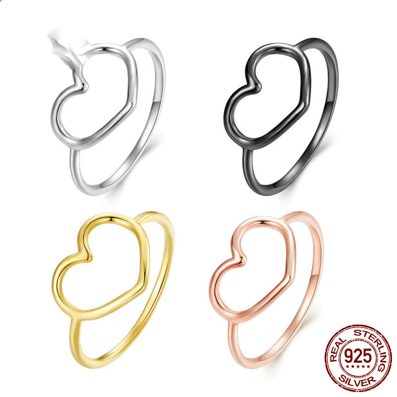 Hollow Plain Heart Ring 5