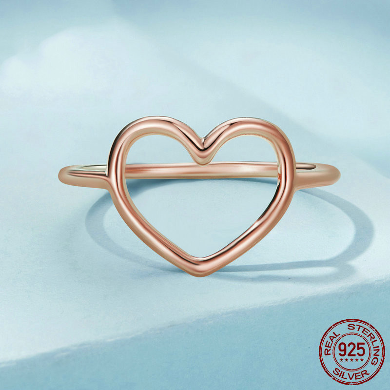 Hollow Plain Heart Ring 9