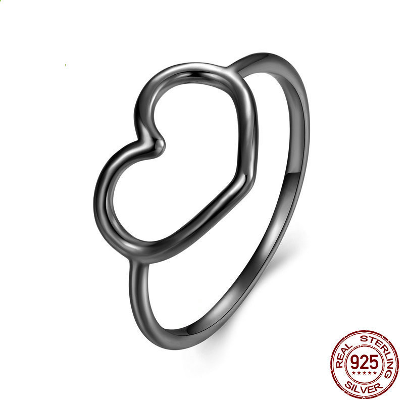 Hollow Plain Heart Ring 6