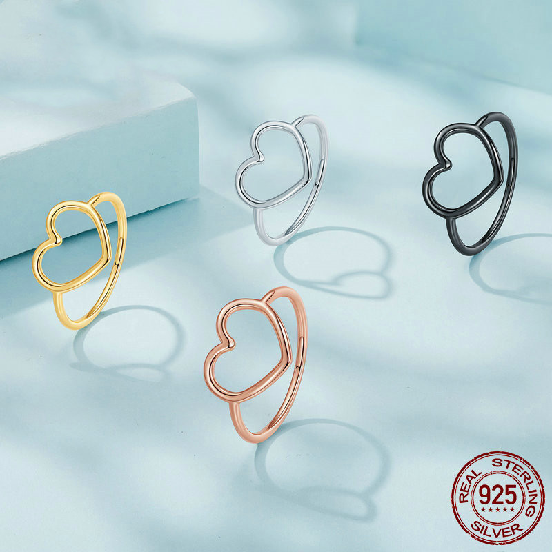 Hollow Plain Heart Ring 8