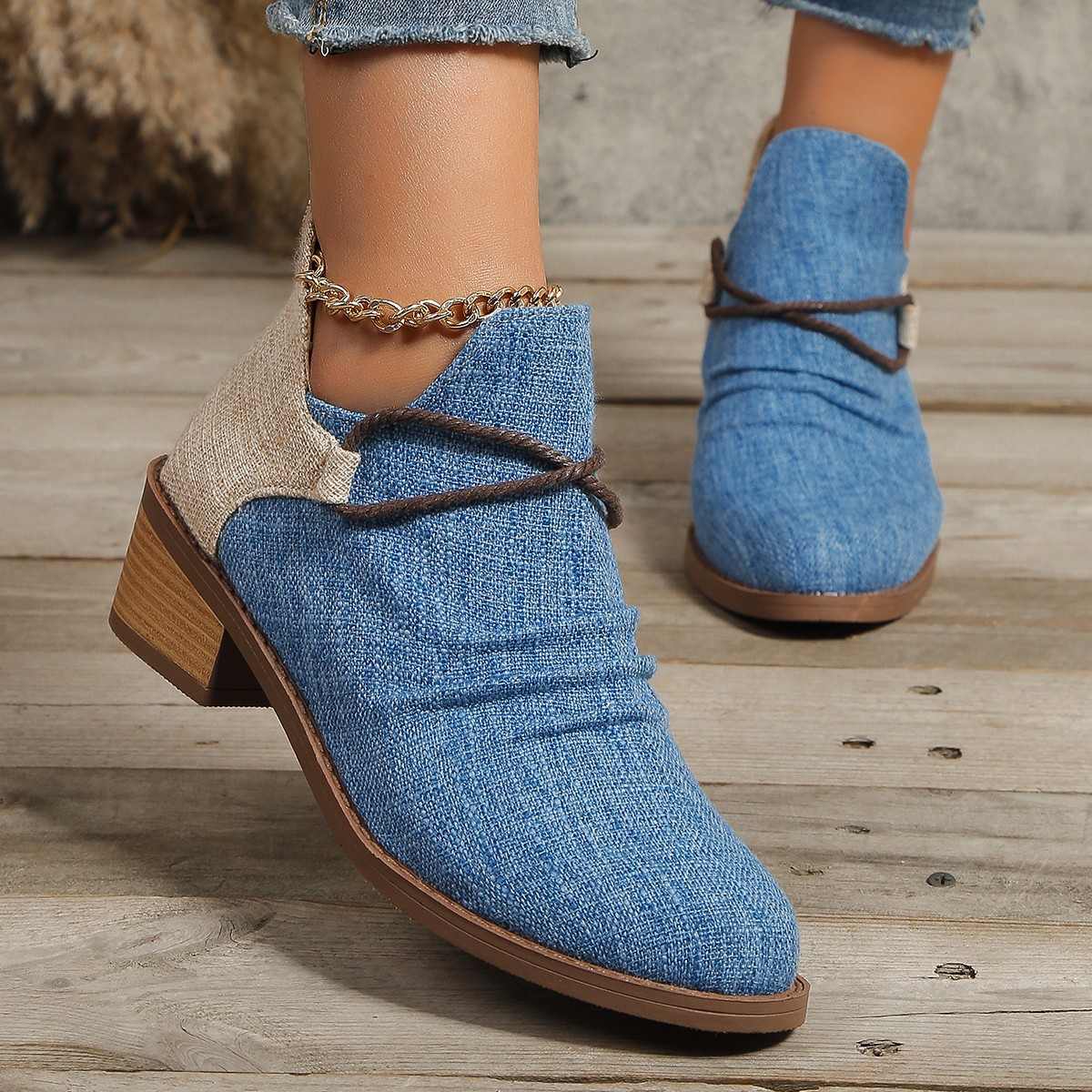 Plus Size Vintage Suede Boots - Side View