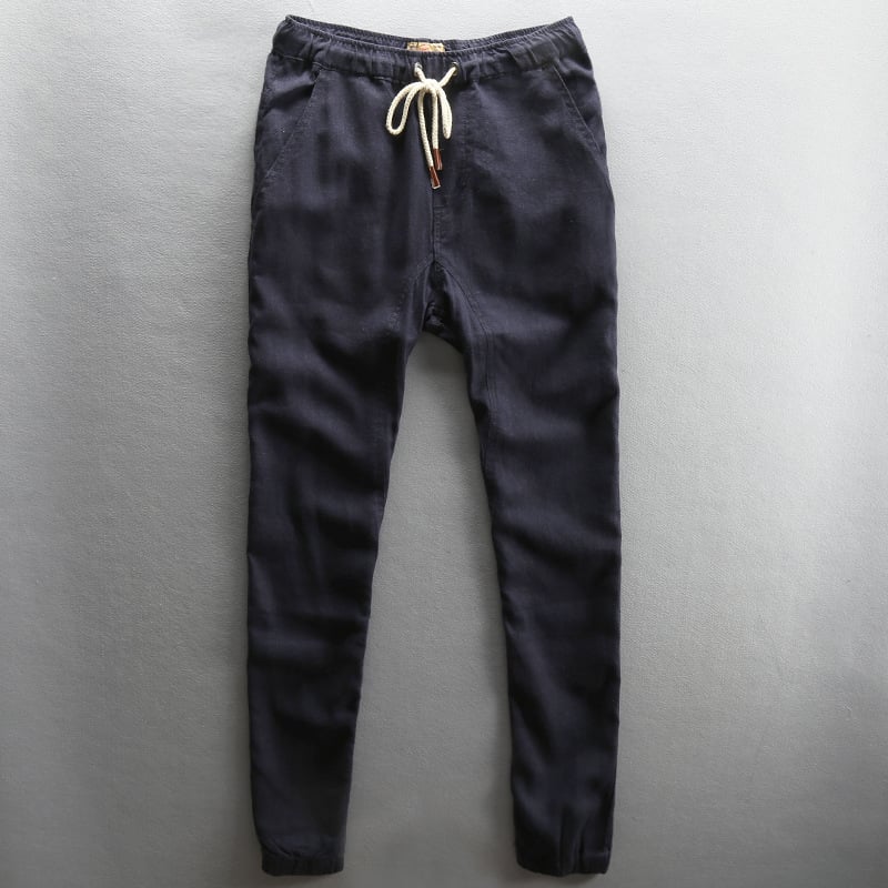 Linen Pants in Navy Blue